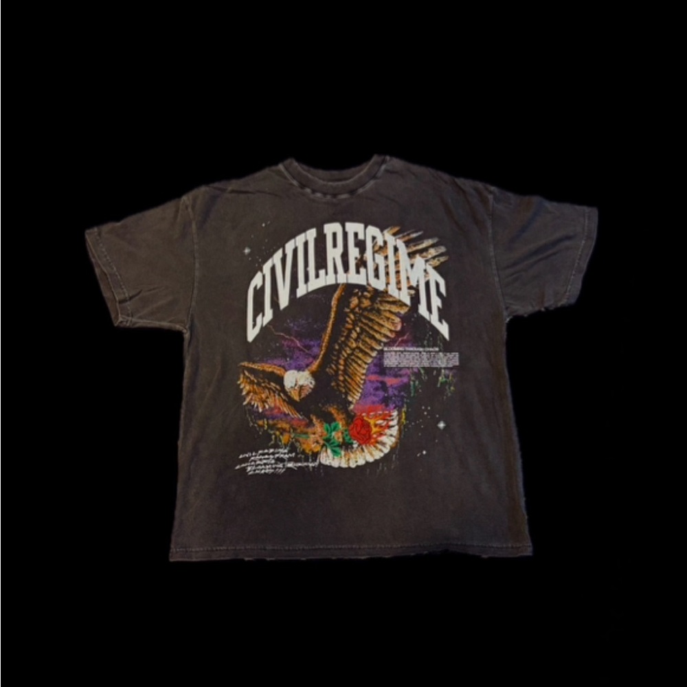 NWOT Civil Regime Black Graphic Tee